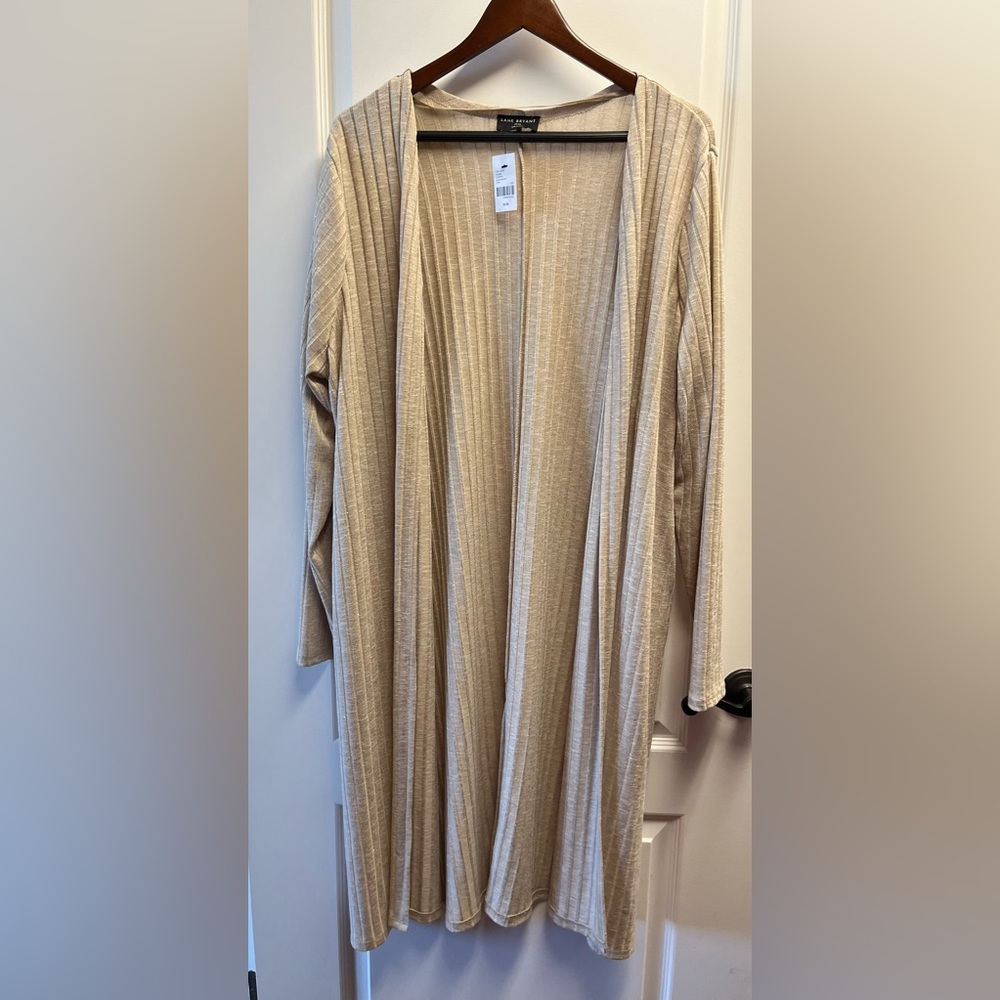 Lane Bryant NWT 18/20 Beige Ribbed Sparkle Duster.